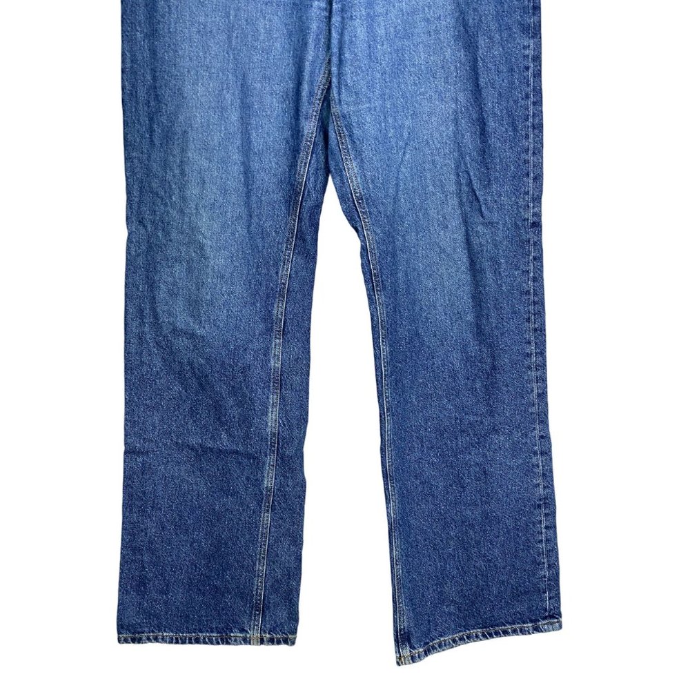 ZARA Straight Full Length Long Leg Jeans Button and Zip 5-Pocket 12 Blue #2017 - Picture 8 of 13